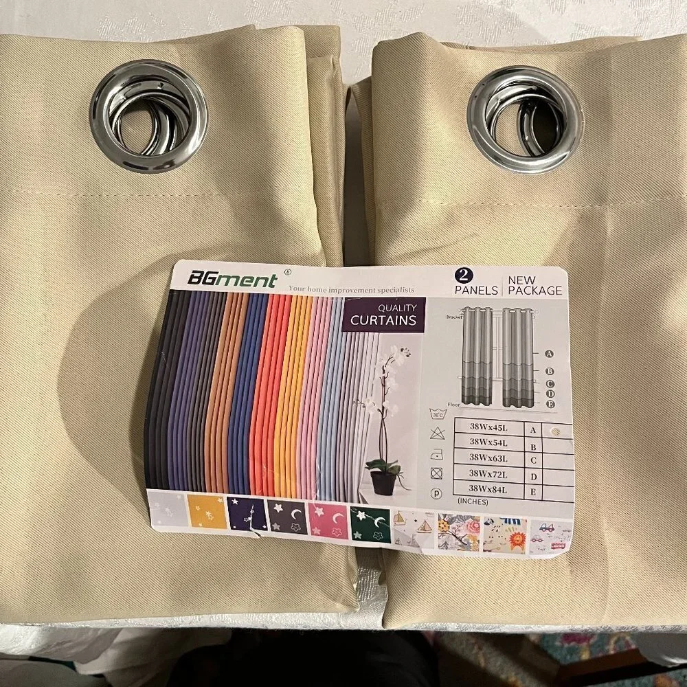BGment Room Darkening Thermal Insulated Drapes, 2 Panels, 38x45